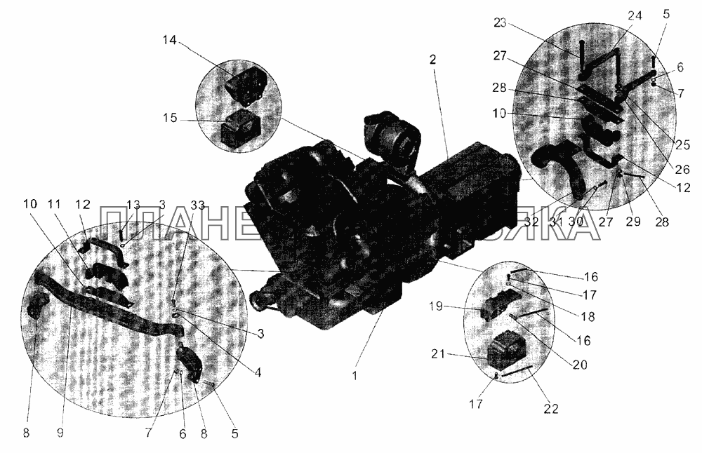 Установка силового агрегата МАЗ-107